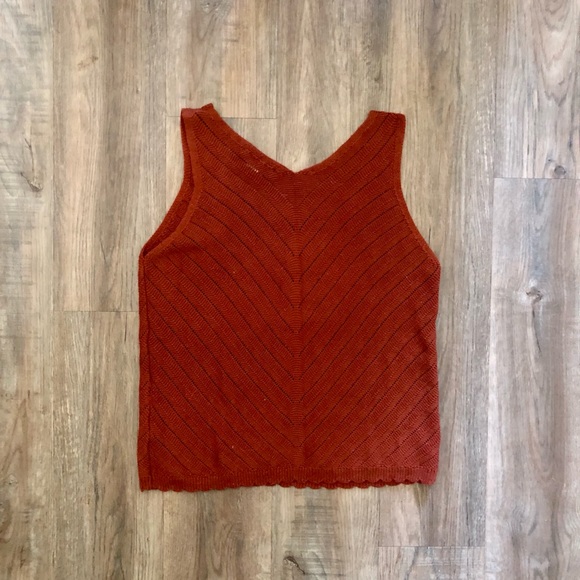Anthro Isela Burnt Orange Knit Sweater Tank - Picture 5 of 7